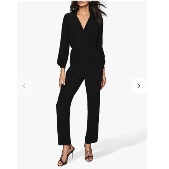 REISS Selena Utility Black Jumpsuit - Picture 1 of 15